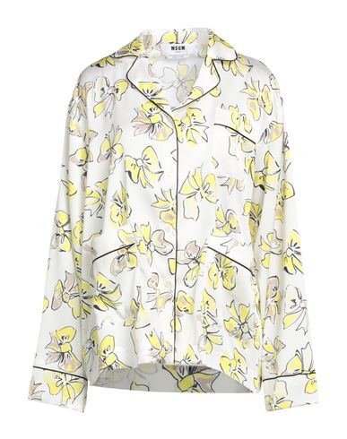 Msgm Woman Shirt Ivory Size 8 Polyester In White