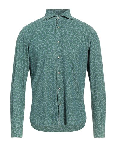 Giannetto Man Shirt Green Size 15 ½ Cotton