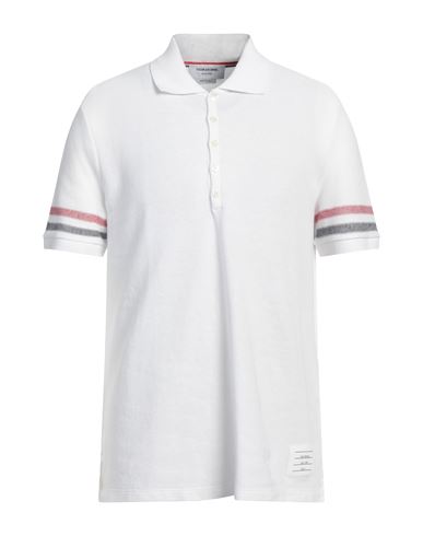 Shop Thom Browne Man Polo Shirt White Size 5 Cotton