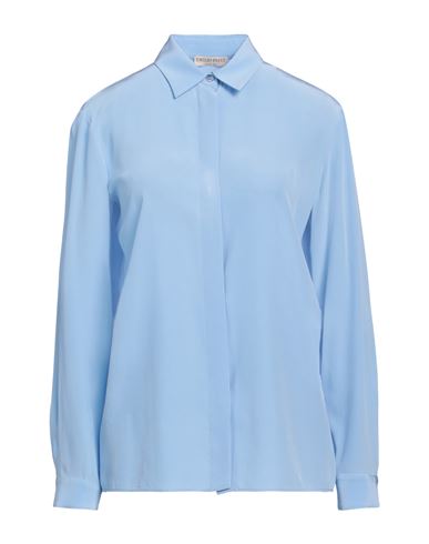 Emilio Pucci Woman Shirt Light Blue Size 12 Silk