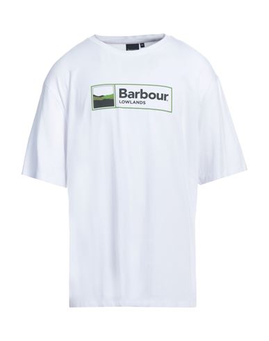 Barbour Man T-shirt White Size S Viscose, Cotton, Elastane