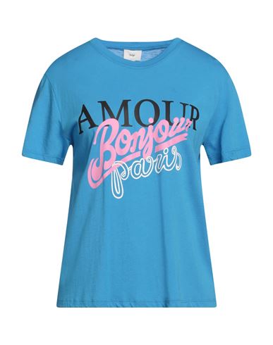 Shop Ange An'ge Woman T-shirt Azure Size M/l Cotton, Modal In Blue