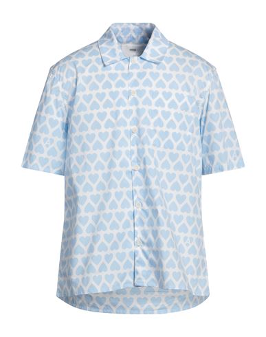 Ami Alexandre Mattiussi Man Shirt Sky Blue Size 16 Cotton