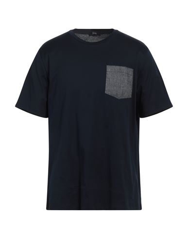 Herno Man T-shirt Midnight Blue Size 42 Cotton, Linen, Elastane