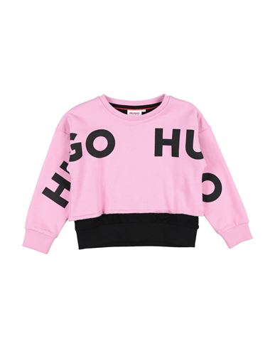 Hugo Boss Hugo Toddler Girl Sweatshirt Pink Size 6 Cotton, Polyester, Elastane In Pink