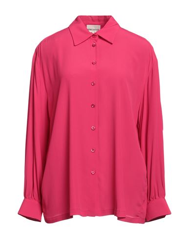 Semicouture Woman Shirt Fuchsia Size 6 Acetate, Silk In Pink