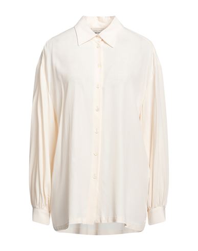 Semicouture Woman Shirt Cream Size 6 Acetate, Silk In White