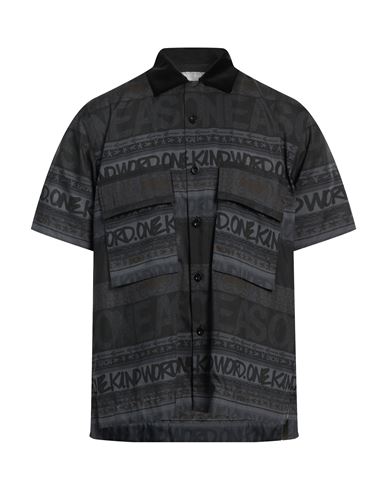 Sacai Man Shirt Steel Grey Size 2 Polyester, Cotton, Cupro