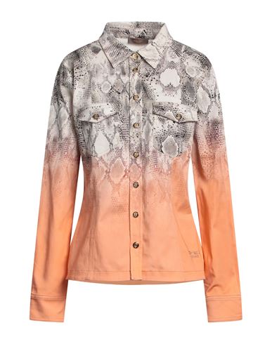Marani Jeans Woman Denim Shirt Orange Size 16 Cotton, Elastane