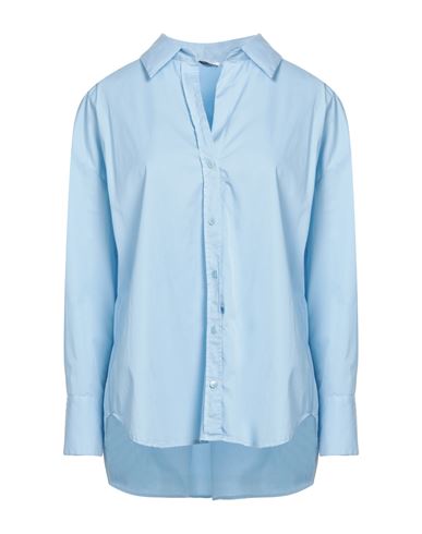 Peserico Easy Woman Shirt Sky Blue Size 6 Cotton, Polyamide, Elastane