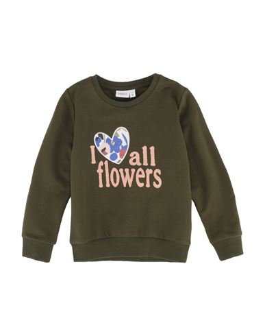 Name It® Babies' Name It Toddler Girl Sweatshirt Military Green Size 7 Organic Cotton, Elastane