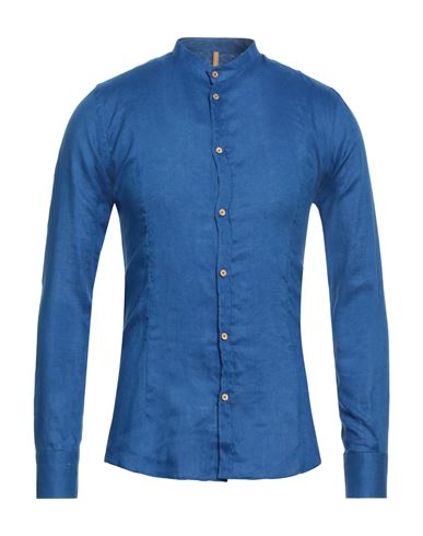 Roberto P  Luxury Roberto P Luxury Man Shirt Bright Blue Size S Linen