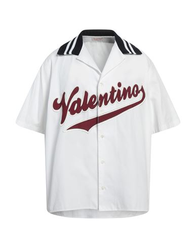 Shop Valentino Garavani Man Shirt White Size 42 Cotton, Polyester, Polyamide, Elastane