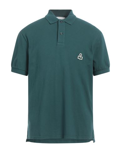 Shop Isabel Marant Man Polo Shirt Deep Jade Size L Cotton, Polyester In Green