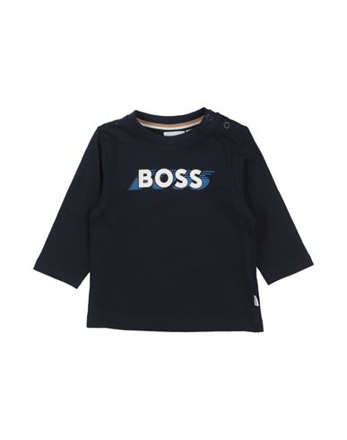 Hugo Boss Boss Newborn Boy T-shirt Midnight Blue Size 3 Cotton, Elastane In Black