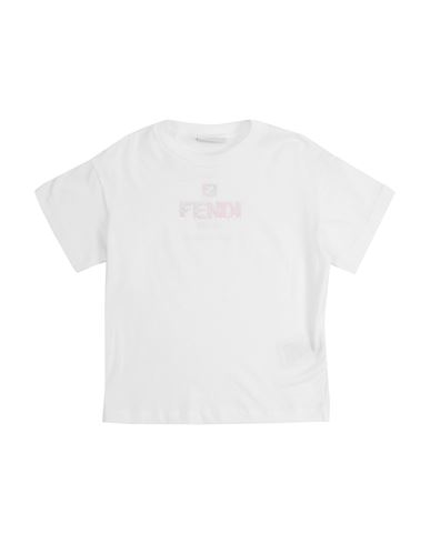 Shop Fendi Toddler Girl T-shirt White Size 5 Cotton