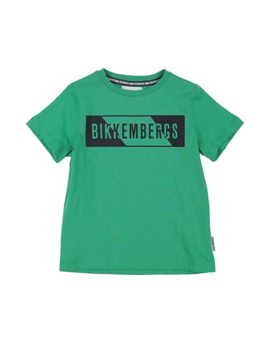 Shop Bikkembergs Toddler Boy T-shirt Green Size 3 Cotton