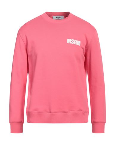 Msgm Man Sweatshirt Fuchsia Size L Cotton In Pink