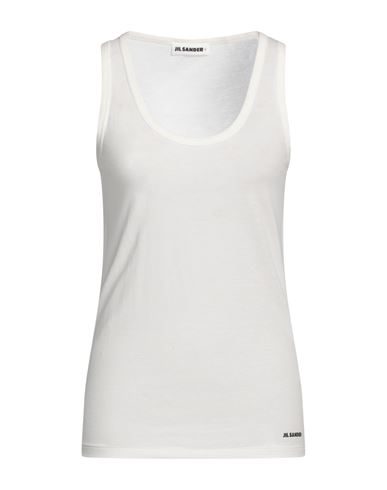 Shop Jil Sander Woman Tank Top White Size M Cotton