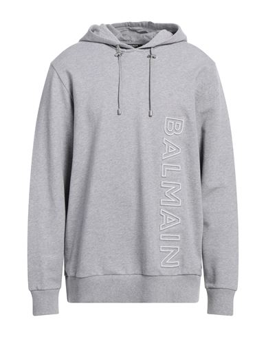 Shop Balmain Man Sweatshirt Light Grey Size L Cotton