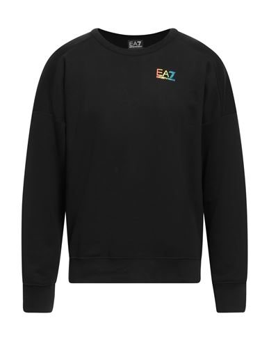 Ea7 Man Sweatshirt Black Size L Cotton, Polyester, Elastane
