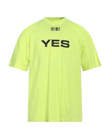 Shop Vtmnts Man T-shirt Yellow Size M Cotton