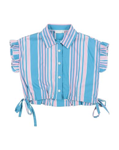 Meilisa Bai Toddler Girl Shirt Sky Blue Size 6 Cotton, Polyamide, Elastane In Blue