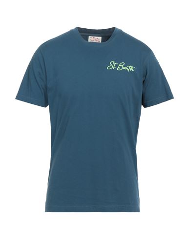 Mc2 Saint Barth Man T-shirt Slate Blue Size M Cotton