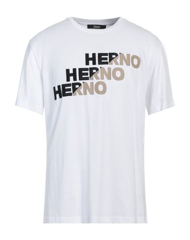 Herno Man T-shirt White Size 42 Cotton, Polyester