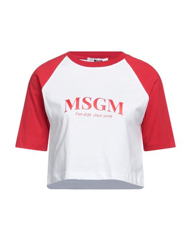Msgm Woman T-shirt Red Size L Cotton In Red