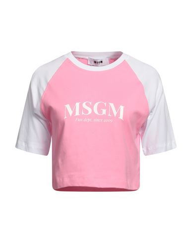 Msgm Woman T-shirt Pink Size M Cotton
