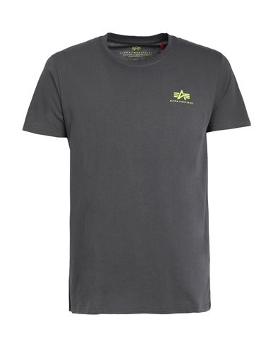 Alpha Industries Man T-shirt Lead Size 3xl Cotton In Grey