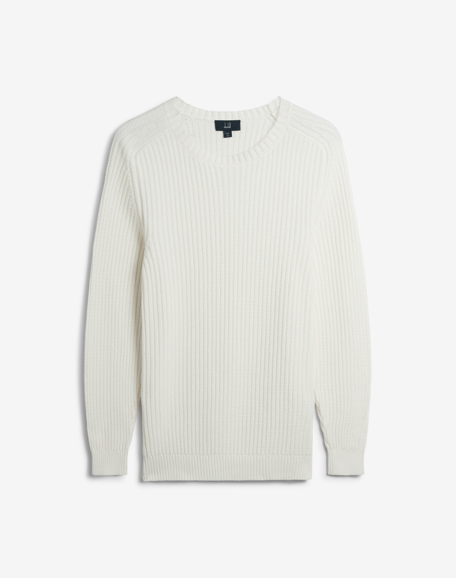 Shop Dunhill Open Knit Crewneck Jumper In White