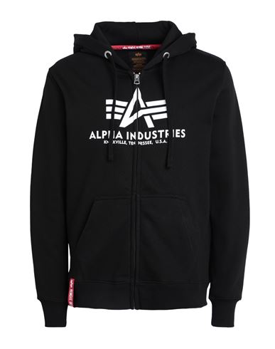 Alpha Industries Man Sweatshirt Black Size L Cotton, Polyester