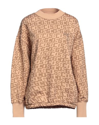 Gcds Woman Sweatshirt Light Brown Size L Cotton In Beige