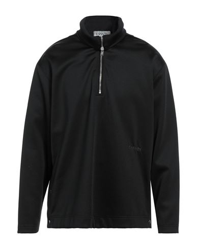 Lanvin Man Sweatshirt Black Size M Polyester, Cotton, Polyamide, Elastane