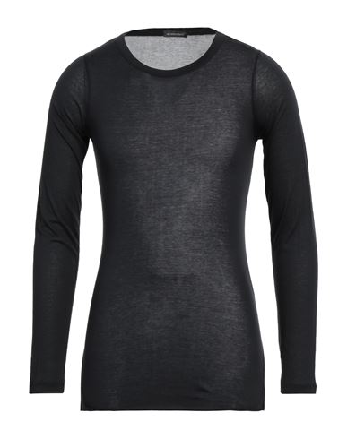 Ann Demeulemeester Man T-shirt Black Size Xl Cotton, Silk