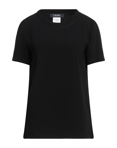's Max Mara Woman Top Black Size 12 Triacetate, Polyester