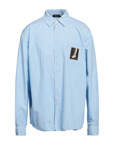 Shop N°21 Man Shirt Sky Blue Size Xxl Cotton