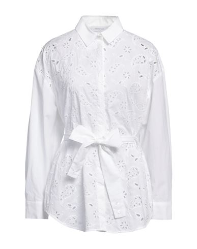 Fabiana Filippi Shirt With Embroidery And Belt In White