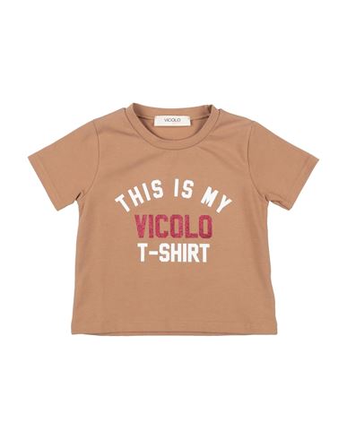 Shop Vicolo Toddler Girl T-shirt Camel Size 6 Cotton, Elastane In Beige