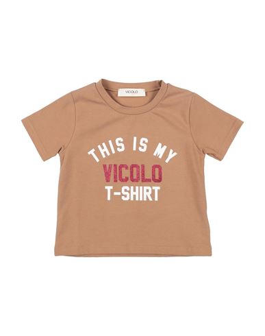 Vicolo Toddler Girl T-shirt Camel Size 6 Cotton, Elastane In Beige
