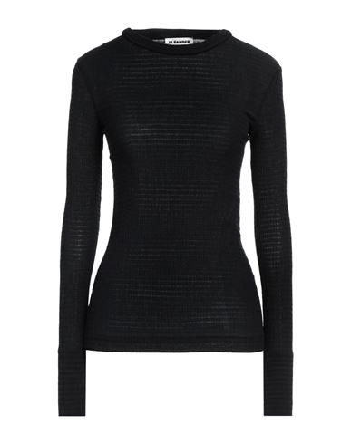 Jil Sander Black Stretch Polyester Blend Sweater In Black