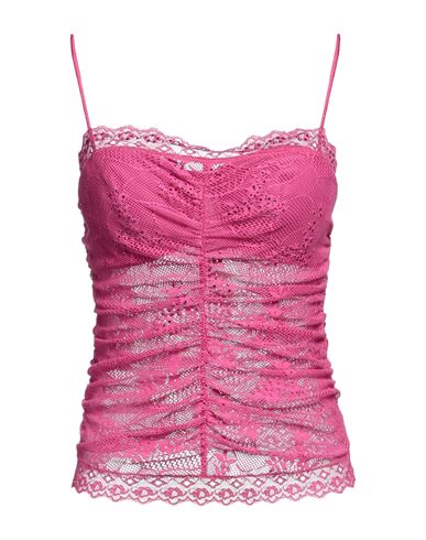 Angelo Marani Woman Top Fuchsia Size 6 Polyamide, Elastane In Pink