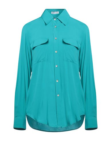 Le Bisbetiche By Camicettasnob Woman Shirt Turquoise Size 6 Viscose In Blue