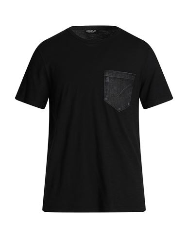 Dondup Man T-shirt Black Size Xxl Cotton, Elastomultiester, Elastane