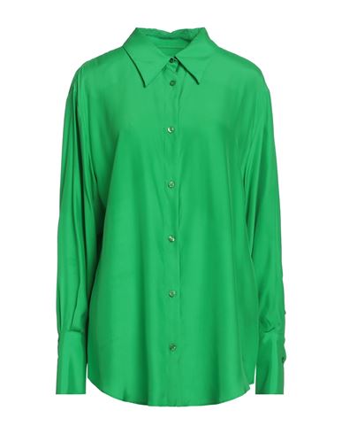 Gauge81 Classic Collar Silk Shirt In Green
