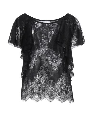 Soallure Woman Top Black Size 8 Cotton, Polyamide In Black