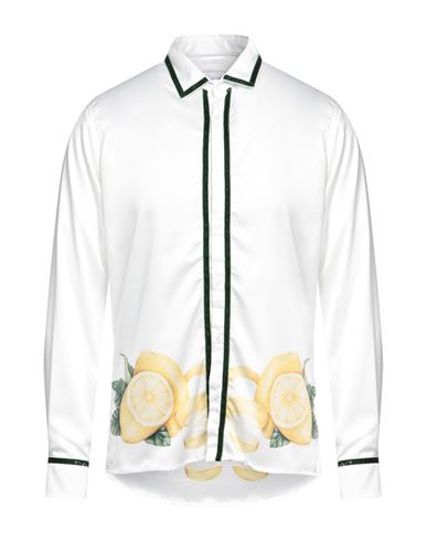 Family First Milano Man Shirt White Size L Polyester, Elastane