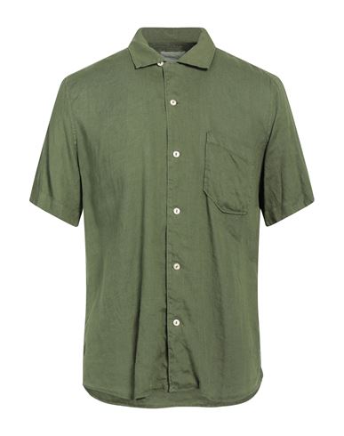 Tintoria Mattei 954 Man Shirt Military Green Size 17 Linen